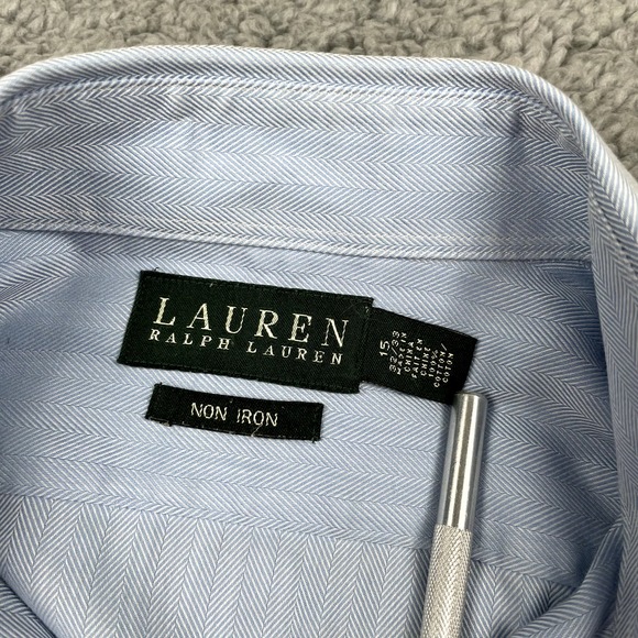 Lauren Ralph Lauren RLL Shirt‎ Button Up Mens Medium 15 32/33 Blue Long Sleeve - Picture 4 of 10
